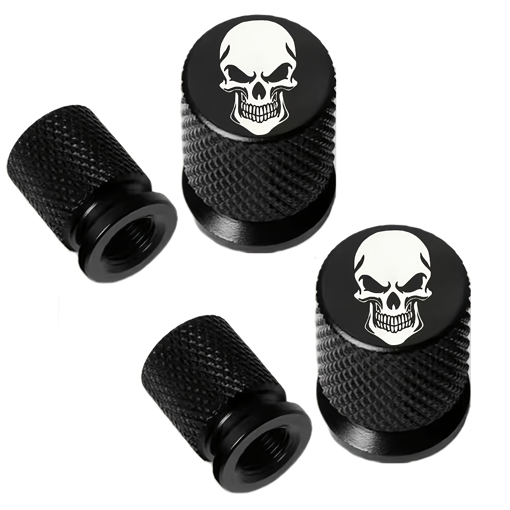 Image of 4pcs New High-end Aluminum Valve Stem Caps, Durable And , Tire Accessories, Valve Caps For Cars, Trucks, Bicycles, Motorcycles, With Design