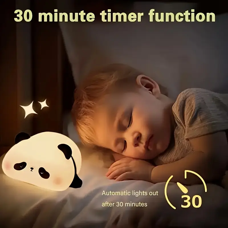 cute panda led night light adjustable brightness bedside lamp childrens use and parent child sleeping companion with usb rechargeability Product details 8