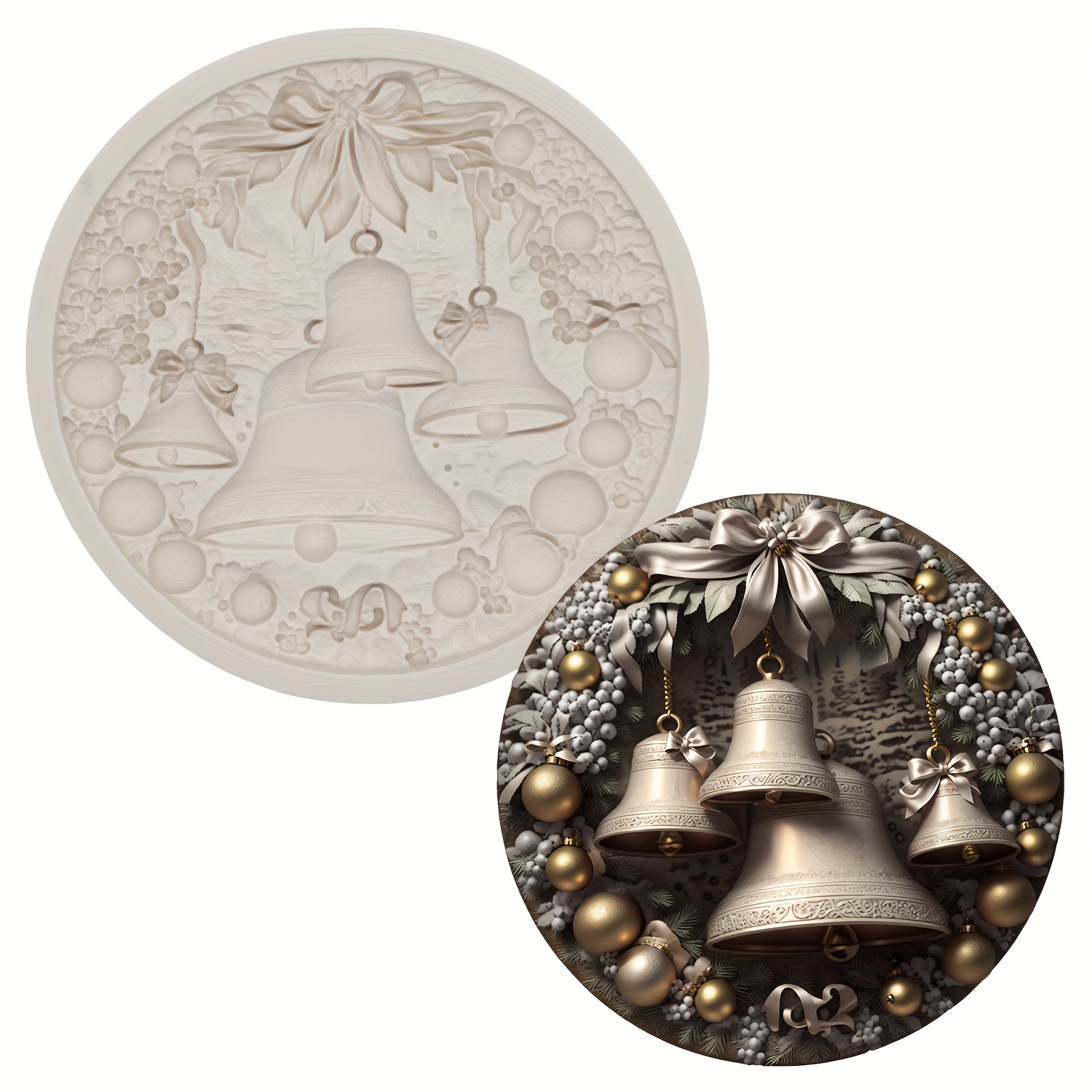 

Embroidery Christmas Bell Silicone Mold - 3d Fondant, Chocolate & Clay Crafting For Cake Decorating, Birthdays & Weddings, Best For Christmas