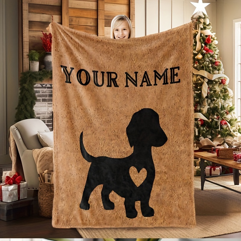 

Customizable Dog Blanket - Cozy Flannel Throw With Cute Puppy Print, Sofa & Bedroom Decor, Hypoallergenic Gift