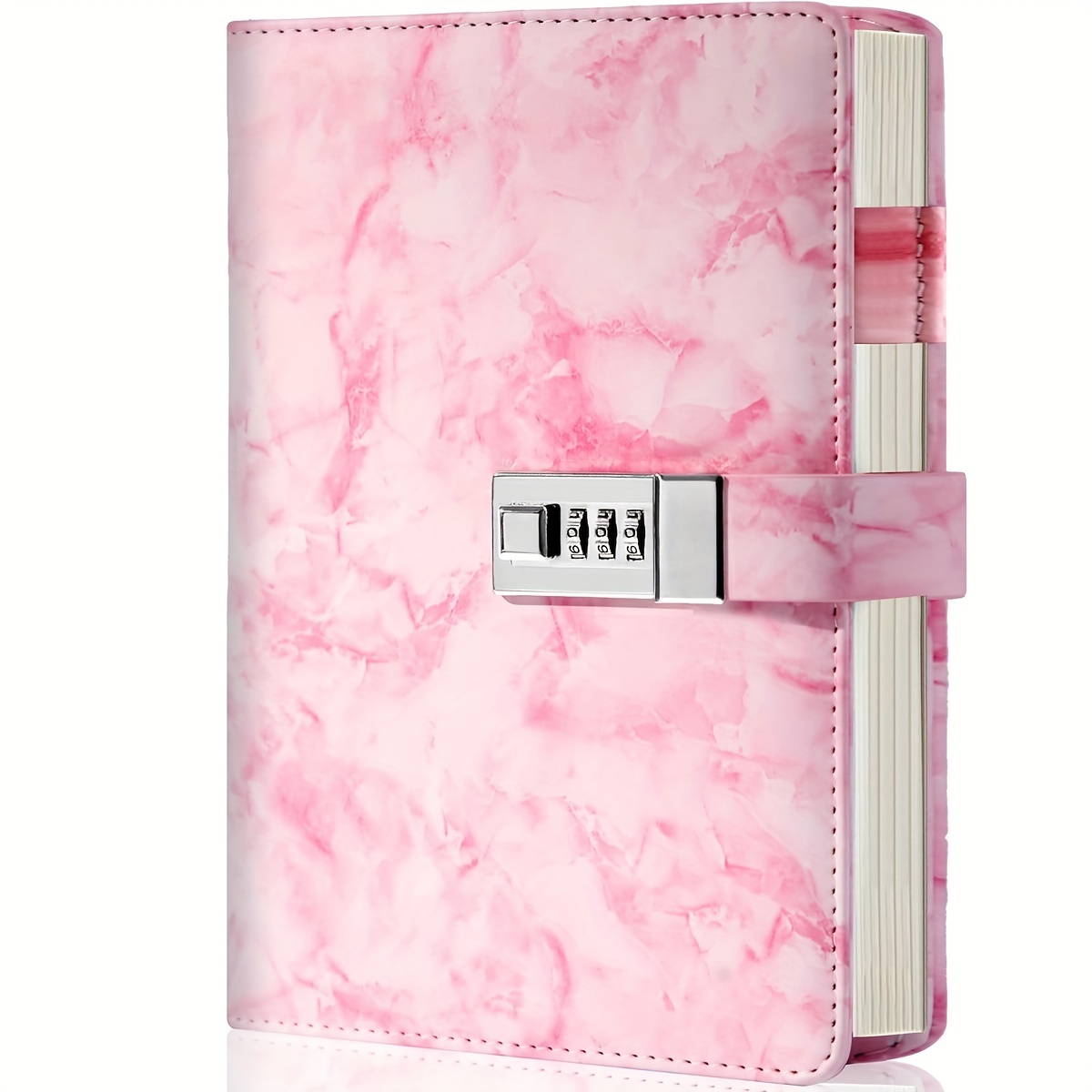 

Dzhzal Diary With Lock For Girls Women Leather Refillable Lined Paper, A5 Journal With Lock 224 Pages Waterproof, Password Locked Notebook For Notes Take, Plans, Organize