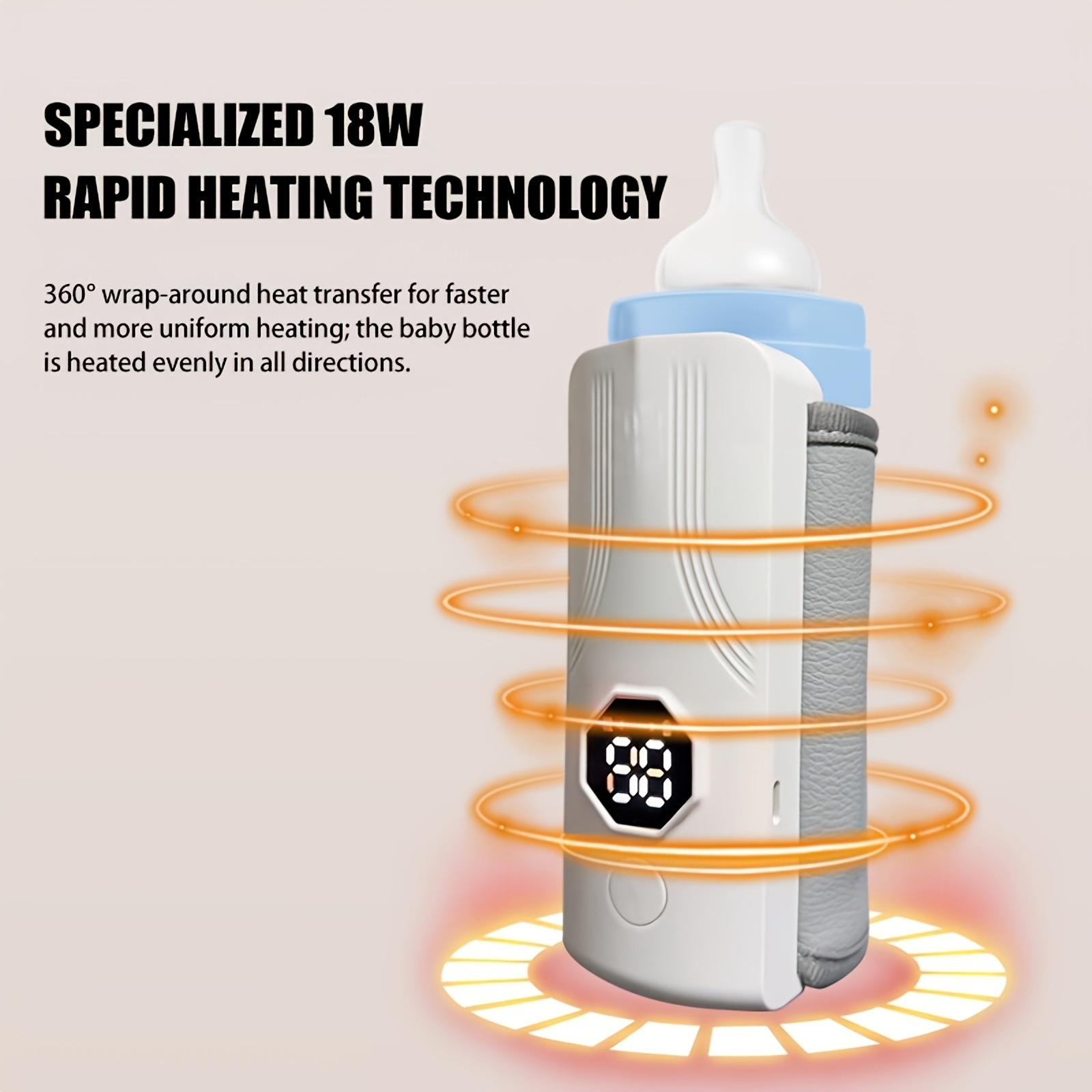 1pc portable bottle warmer usb rechargeable 6 temp   warmer for   power for travel   fast heating essential on the go feeding Product details 1