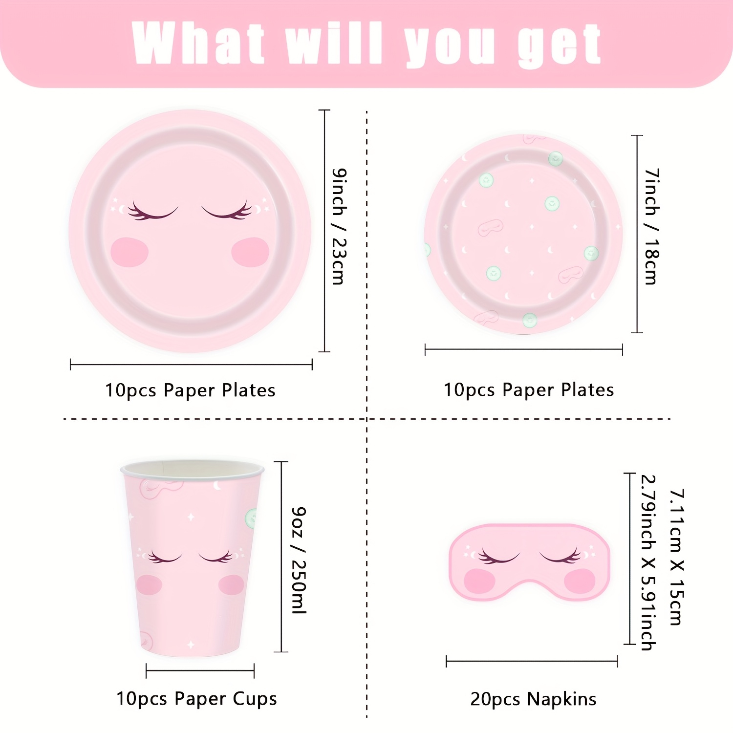 Image of Supplies Sleepover Party Supplies For Paper Plates Napkins Cups Party Set Birthday Hot Pink Decorations