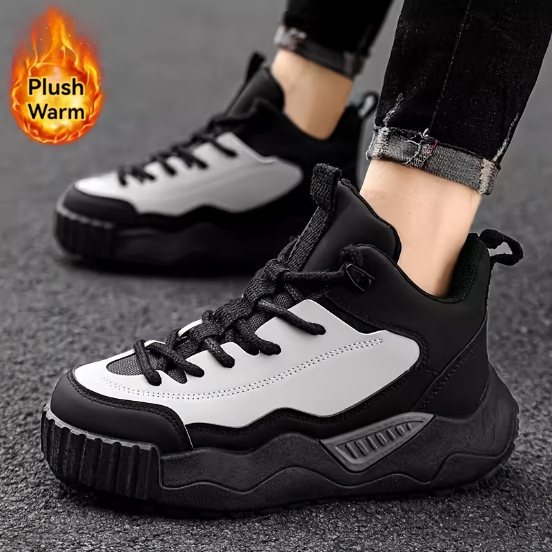 

Winter High-top Sneakers - Warm, Comfortable & Stylish For Hiking And Casual Wear, Waterproof & Non-slip With Lace-up Closure