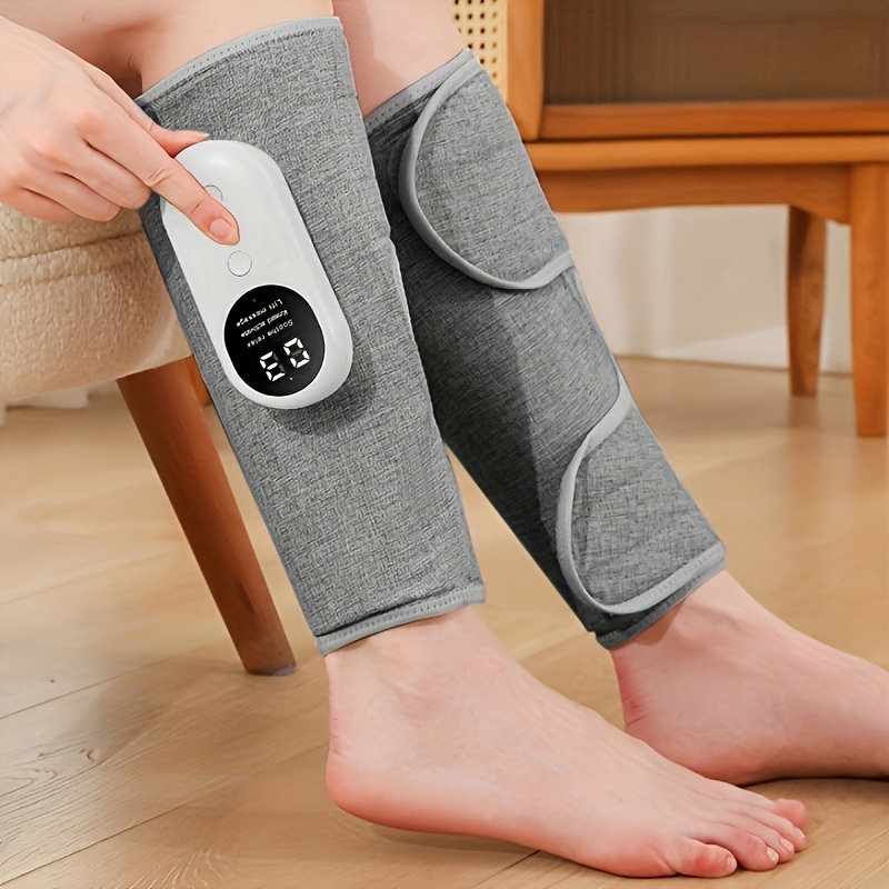 item picture Leg Massage Device, Featuring Heat for Circular Calf Compression, with Three Intensity Settings And Three Heat Options. This Air Pressure Massager Is User-Friendly And Suitable for Feet, Legs, Thighs, And Knees. It'S a Cordless Leg Massager