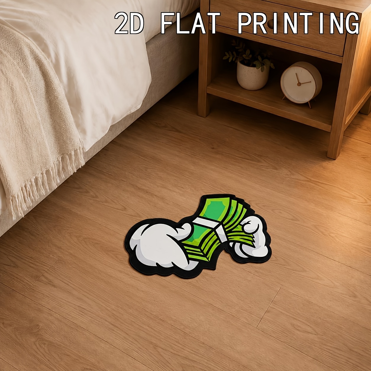 TEMU [ Product] Carpet Creative High-end Design Pattern Irregular Shape, American Cartoon Retro Street Trendy Style, Decorating Bedroom Living Room