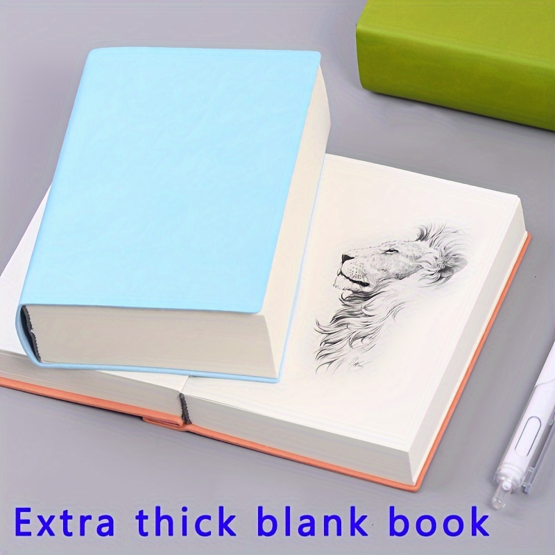 

A6 Pocket-sized Sketchbook - Ultra-thick, Blank White Paper Notebook With Soft Cover And Bookmark For Daily Office Use