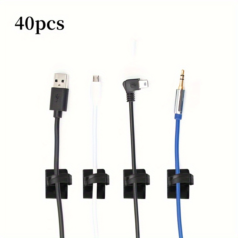 Organizador de Clips de Cable de 5/20 piezas, gestión de cables,  autoadhesivo, abrazadera fija, enrollador de cables - AliExpress