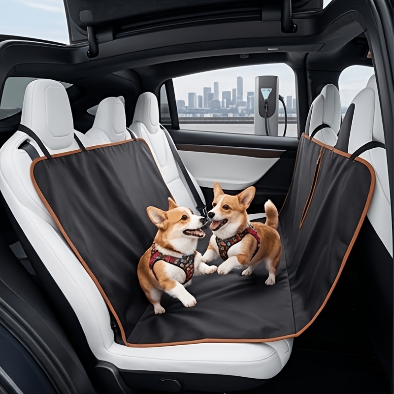 TEMU Dog Car Seat Cover With Zipper, Pet Seat Hammock For Back Seat, Heavy Duty Vehicle Backseat Protector For Large Dogs, Universal Size For Cars