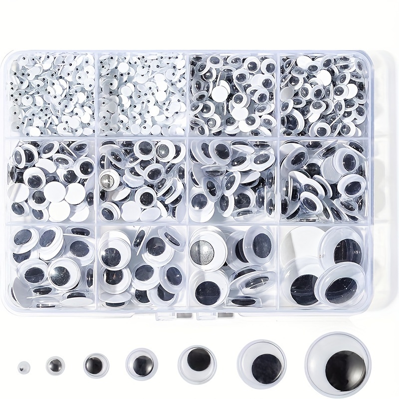 

764pcs Self-adhesive Googly Eyes Set - Assorted Sizes 4mm To 20mm, Black Craft Eyes For Diy Projects