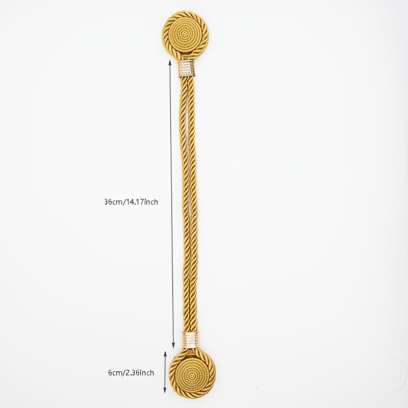 2pcs New Light Luxury Hemp Rope Curtain Tiebacks, Small Round Cake-Shaped Magnetic Curtain Tieback Hooks, Light Luxury Door Curtain Tieback Decorative Accessories, Suitable for Home, Office, Hotel, Outdoor