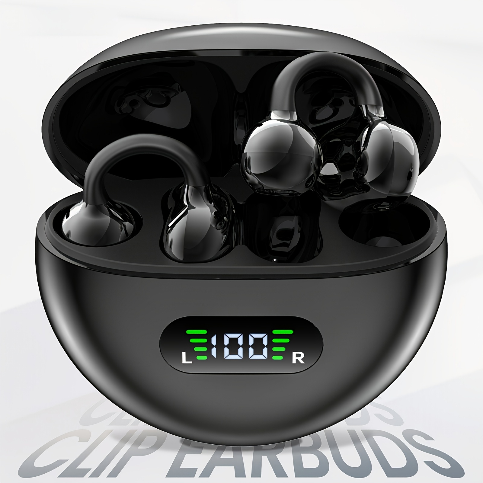 TEMU Wireless Open Earphones, Ows Clip-on Earphones, Earring Earphones, Pure Stereo, Suitable For Sports/outdoor, Wireless Earphones, Clip-on