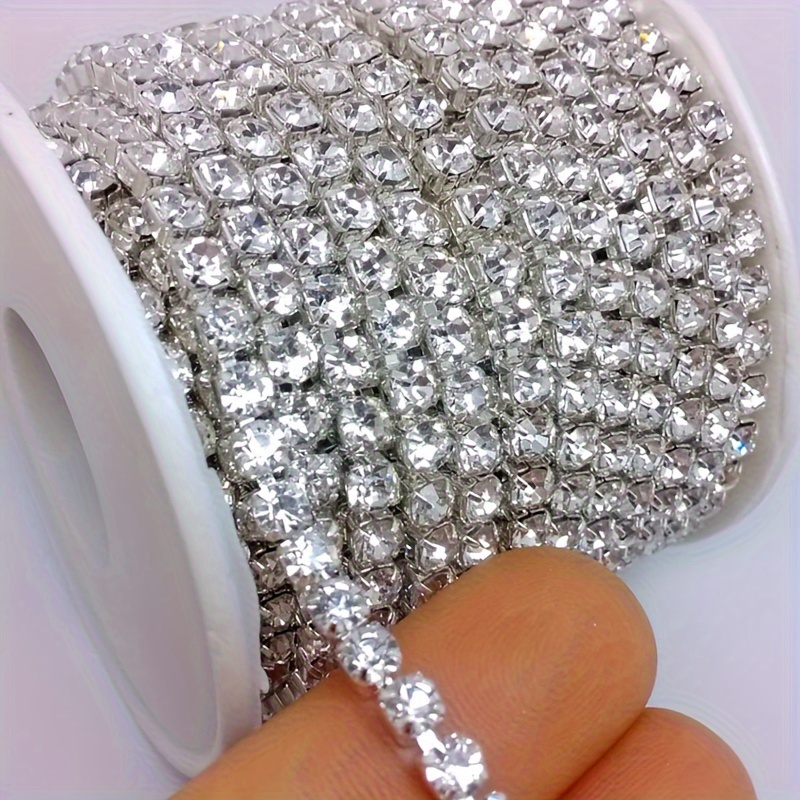 sparkling crystal   chain   sew on   on silvery   fashion jewelry trim accessory rigta ss6 ss16 clothes