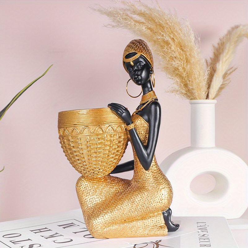 escultura de resina em estilo tribal   -   de armazenamento   decorativa multifuncional para  , entrada, quarto, prateleira de livros,    , uso interior e exterior, não necessita de eletricidade, perfeito para o  , halloween,   de graças, dia   namorados e muito mais, decor  de quarto   | decor  de estilo tribal |  sanato detalhado, decor  de casa africana, estátua/estátua para decor  de casa,   para decor  de Detalhes do produto 2