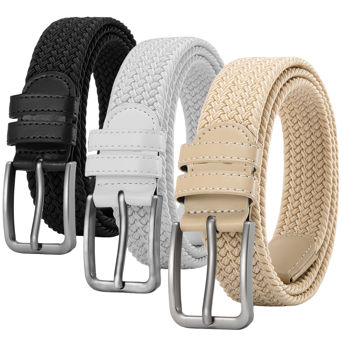 Image of 3pcs Men's Tactical Elastic Belts | Quick-release Rustproof Pin - Outdoor Camping And Daily Father's Day Surprise Gifts