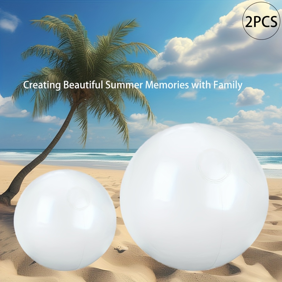 4pcs Clear PVC Inflatable Beach Balls - Durable Outdoor/Indoor Pool Party Toys, Parent- Floating Balls for Backyard, Beach * *, Beach Essentials | Celebration Accessories | Light Balls, Beach Accessories