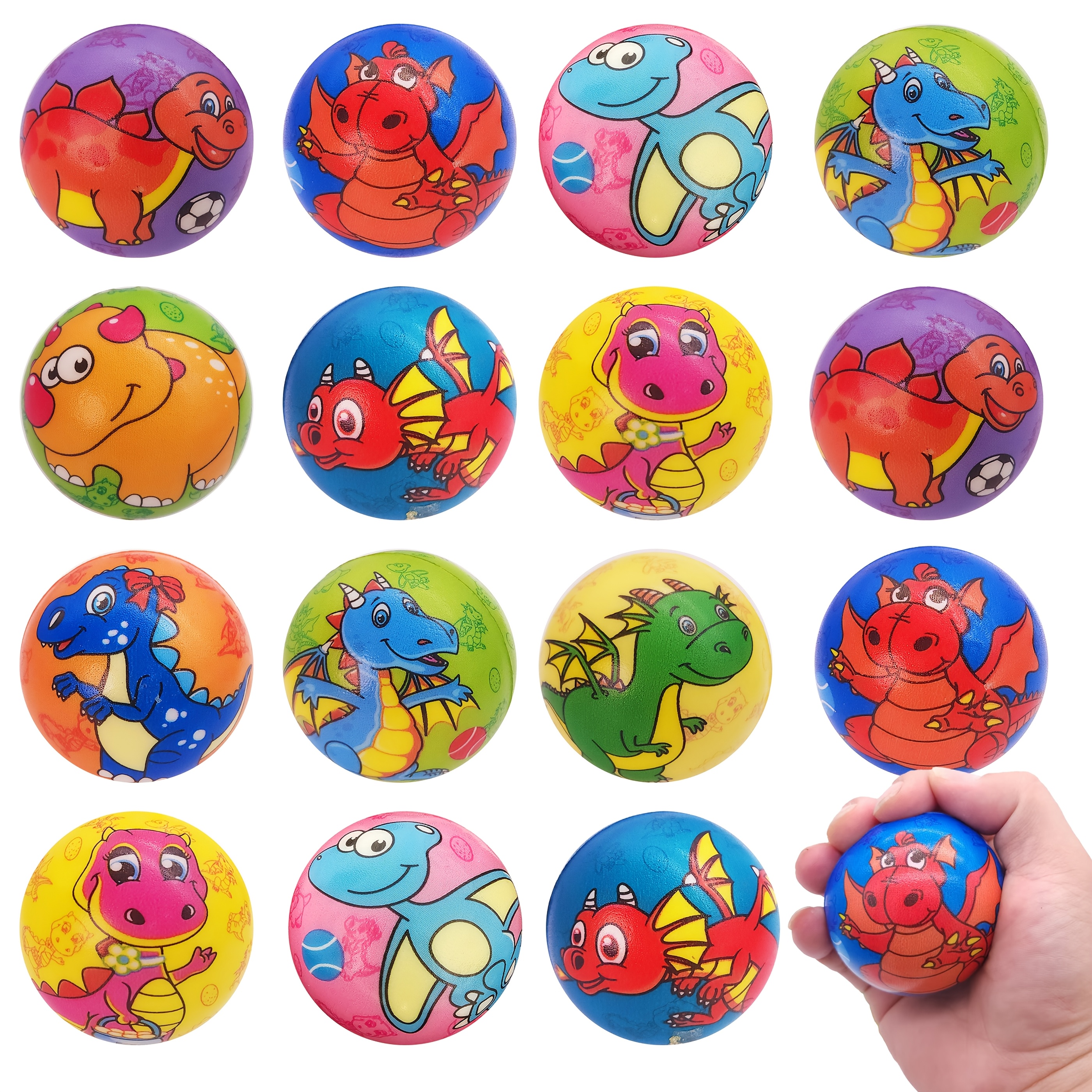 30-pack Cartoon Cute Dinosaur Family Sponge Balls, Creative Fun Puzzle Soft Squeeze Balls, Classroom Games Activities Birthday Party Small Gifts