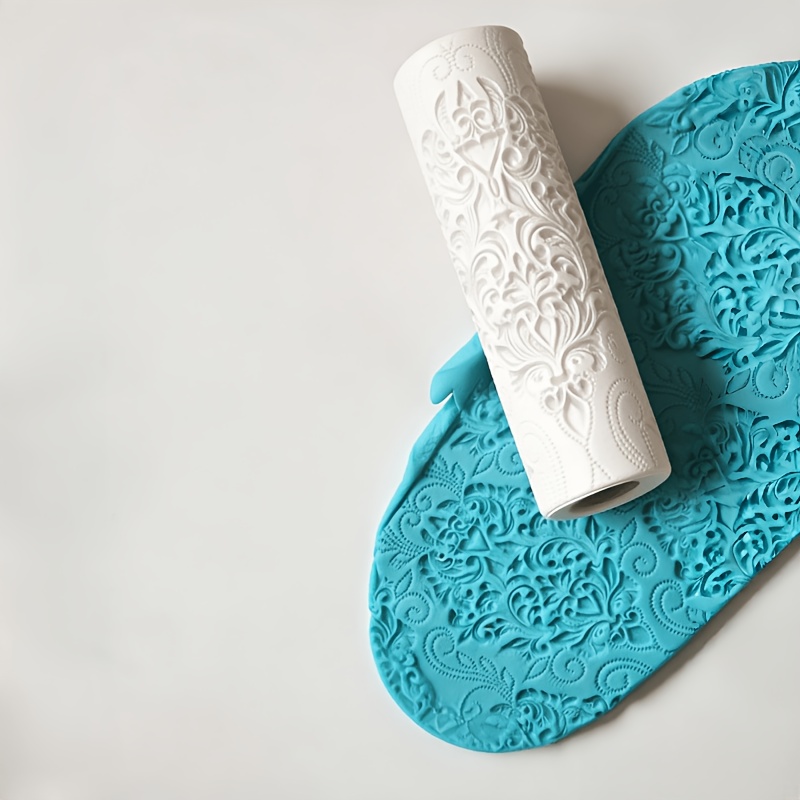 E-shop Polymer Clay Texturroller mit hoher Detailgenauigkeit, -Stil Tiefrelief-Design, Ornamentierter florales Präge-roller für Töpferei,