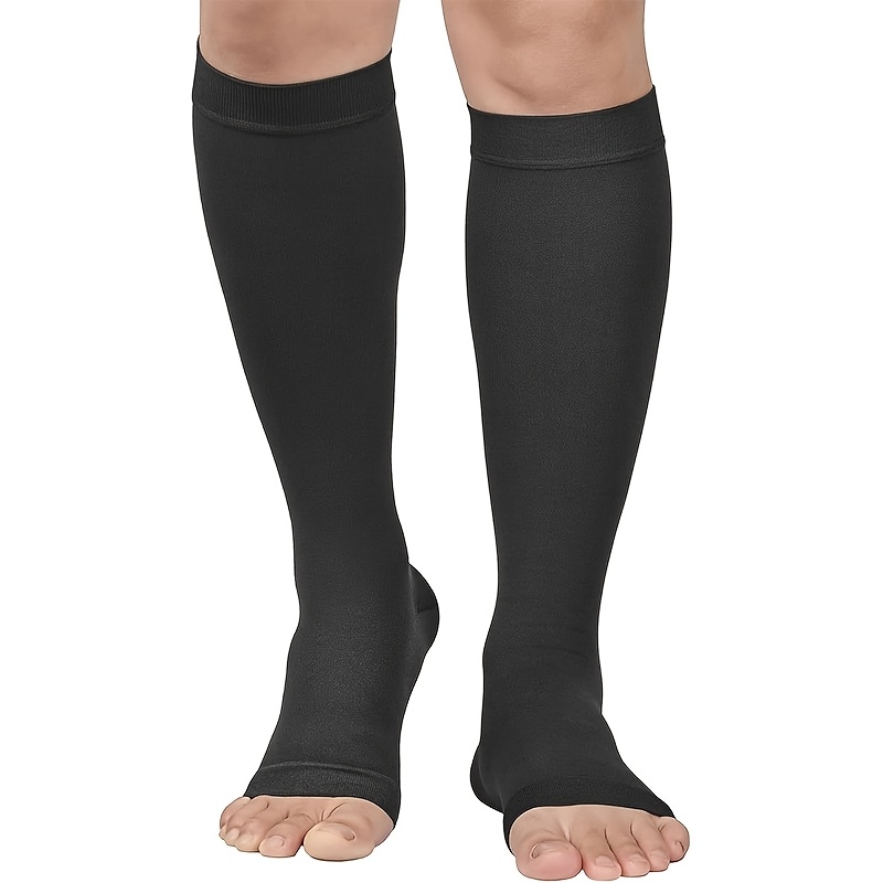 TEMU 1 Paire de Collants de Compression à Bout Ouvert pour , Sport et Voyage - Collants Respirants Antidérapants avec 2 Styles, , Cadeau Idéal pour