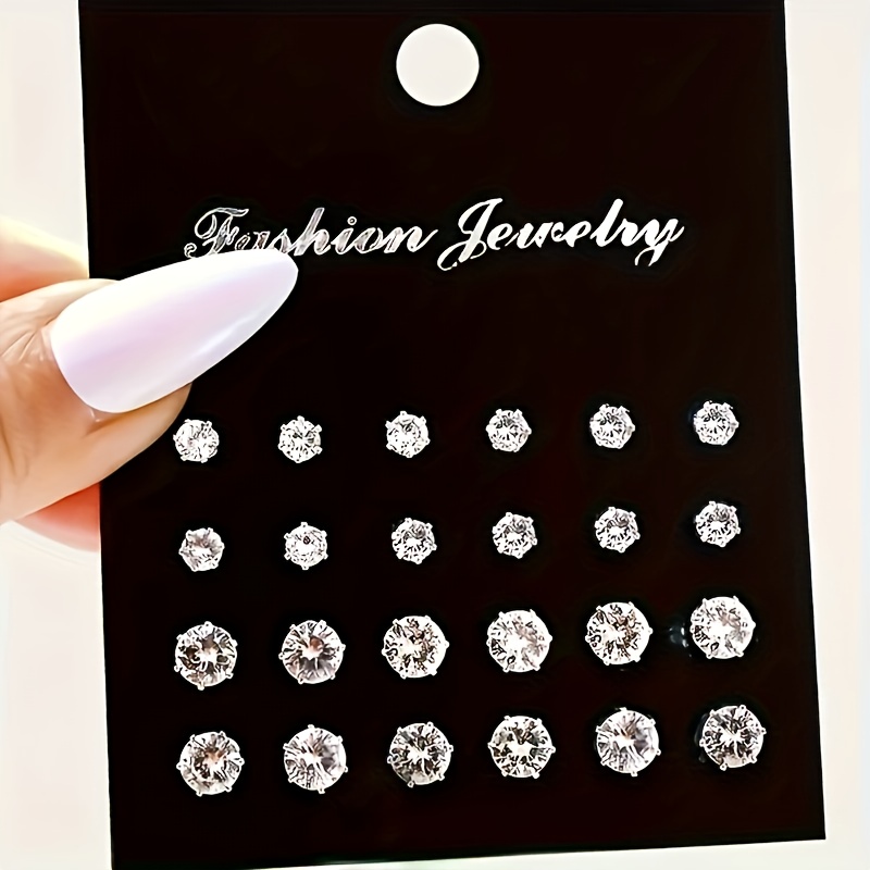 72-24pcs Women's Fashion Geometric Stud Earrings Set
