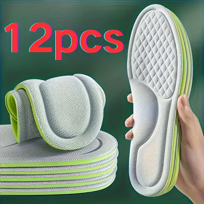 6 pairs 12pcs of shock absorbing insoles ultra soft and comfortable sports air cushion for long   outdoor standing in autumn and winter   shoe additions suitable for   men and women