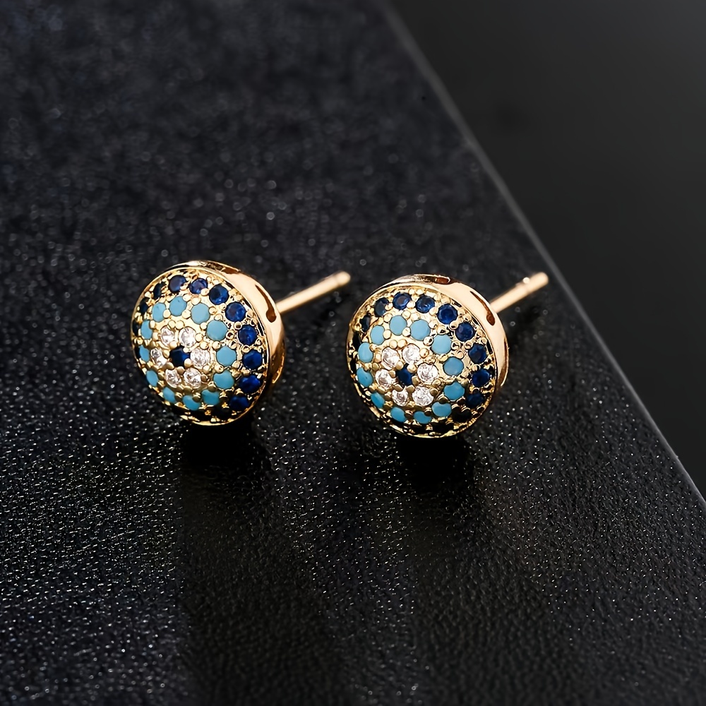 

Vintage Style Evil Eye Stud Earrings 925 Silver With & Cubic Zirconia, Mardi Gras Party Fashion Jewelry For Women, Ideal For Gift- & Celebrations