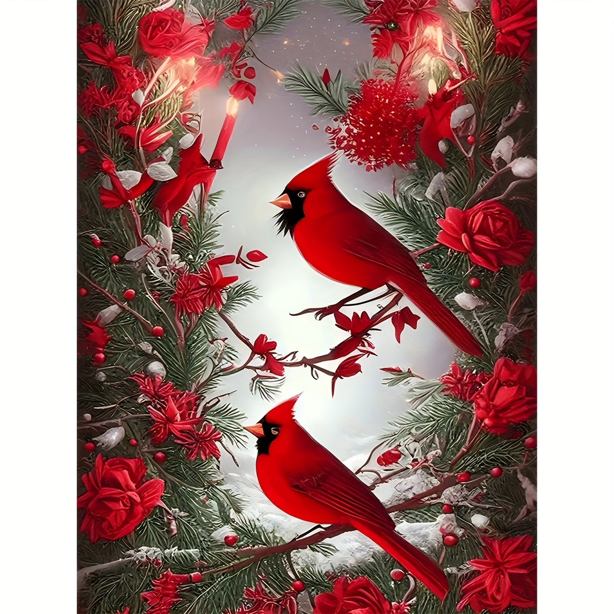 

5d Diamond Painting Kit For Adults And Beginners - Animal Theme Birds Canvas Art Set, Round Diamond Full Drill Diy Craft, Frameless Wall Decor, Ideal Gift, 30x40cm