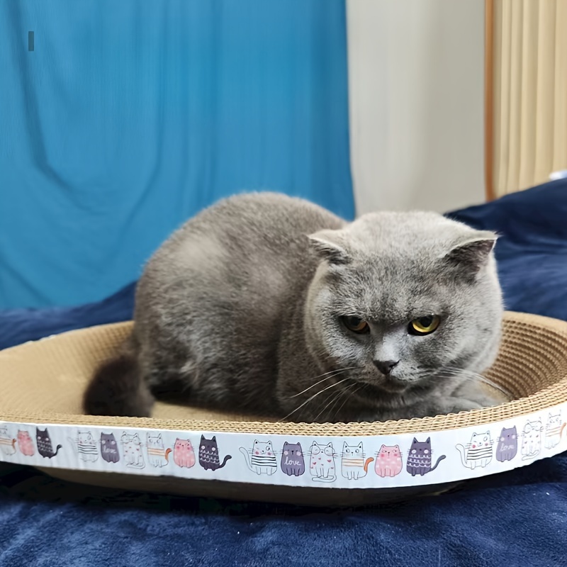 

High-density Cardboard Cat Scratching Pad - Durable Scratch Basin For Cats - Pet Toy For Claw Grooming - No Crumbs Cat Supplies For All Breeds