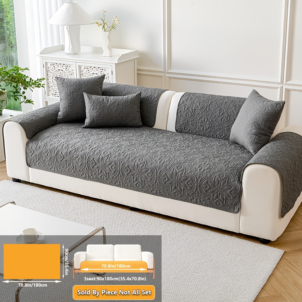 TEMU 1pc Light Luxury Sofa Cushion, Non-slip Split Seat Protector Cover, Machine Washable And Hand Washable Fabric, Protects And Decorates Sofas,