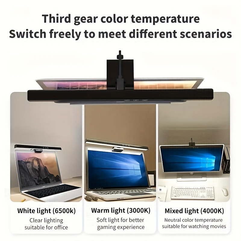 

Led Laptop With Usb- - 3 Adjustable Color Temperatures, For Switch, Clear & For Viewing , Office & Gaming