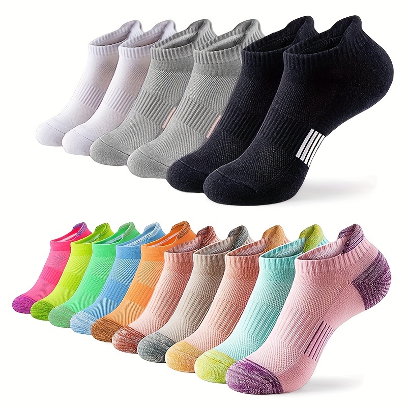 

10/18 Paires de Chaussettes de Course à Pied Rembourrées et Solides pour Femmes