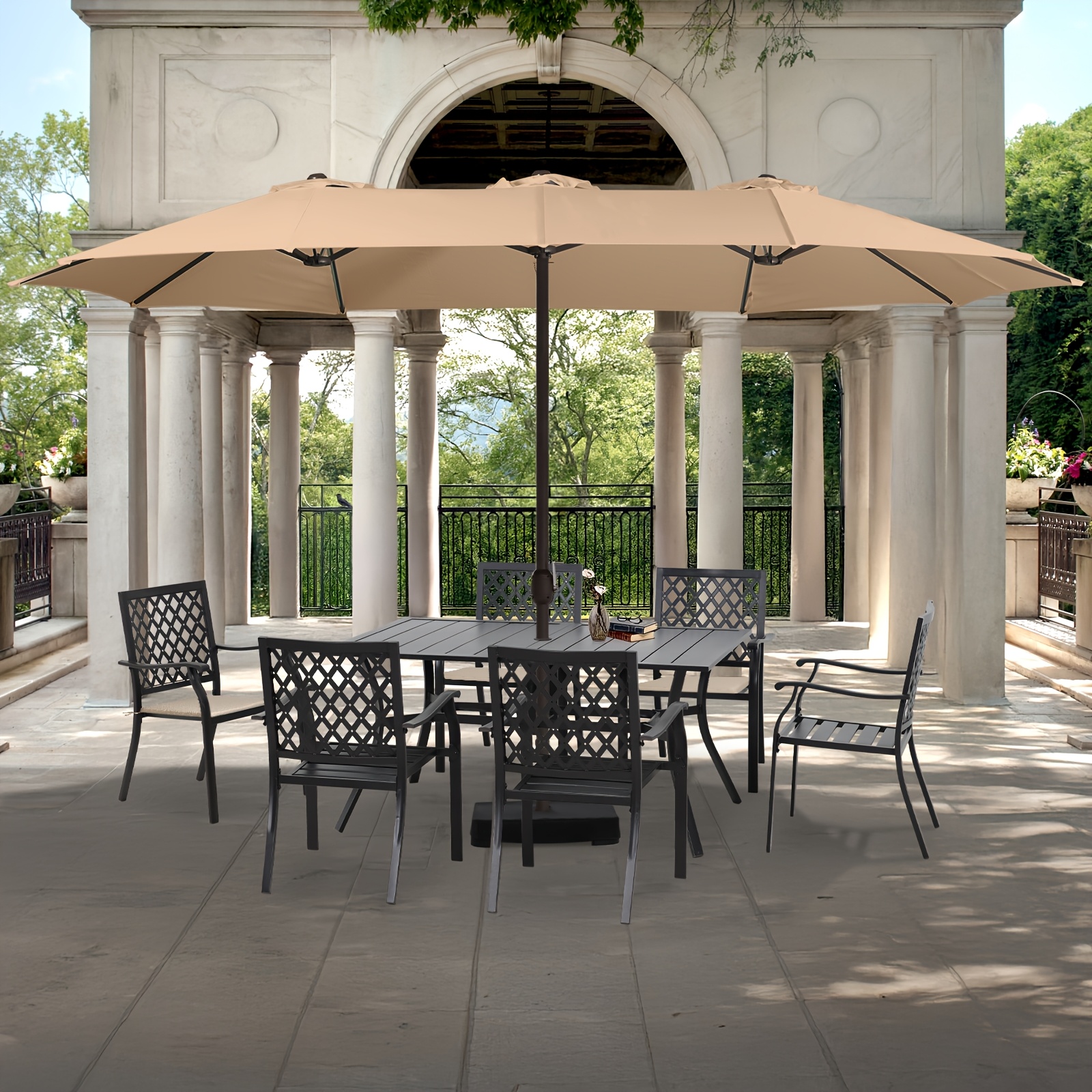double sided patio umbrella base stand furniture temu - Temu