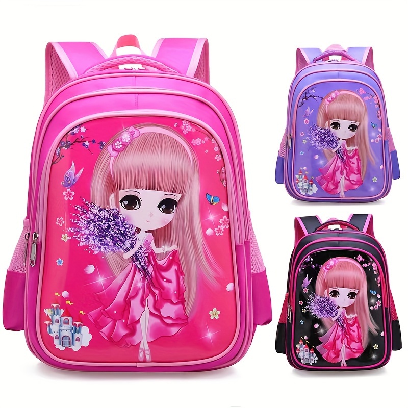 

School Bag, Cute Cartoon For Elementary School Students, Backpack For Children, Backpack For Spine Protection, Waterproof Large Capacity Cartoon Backpack For Girls