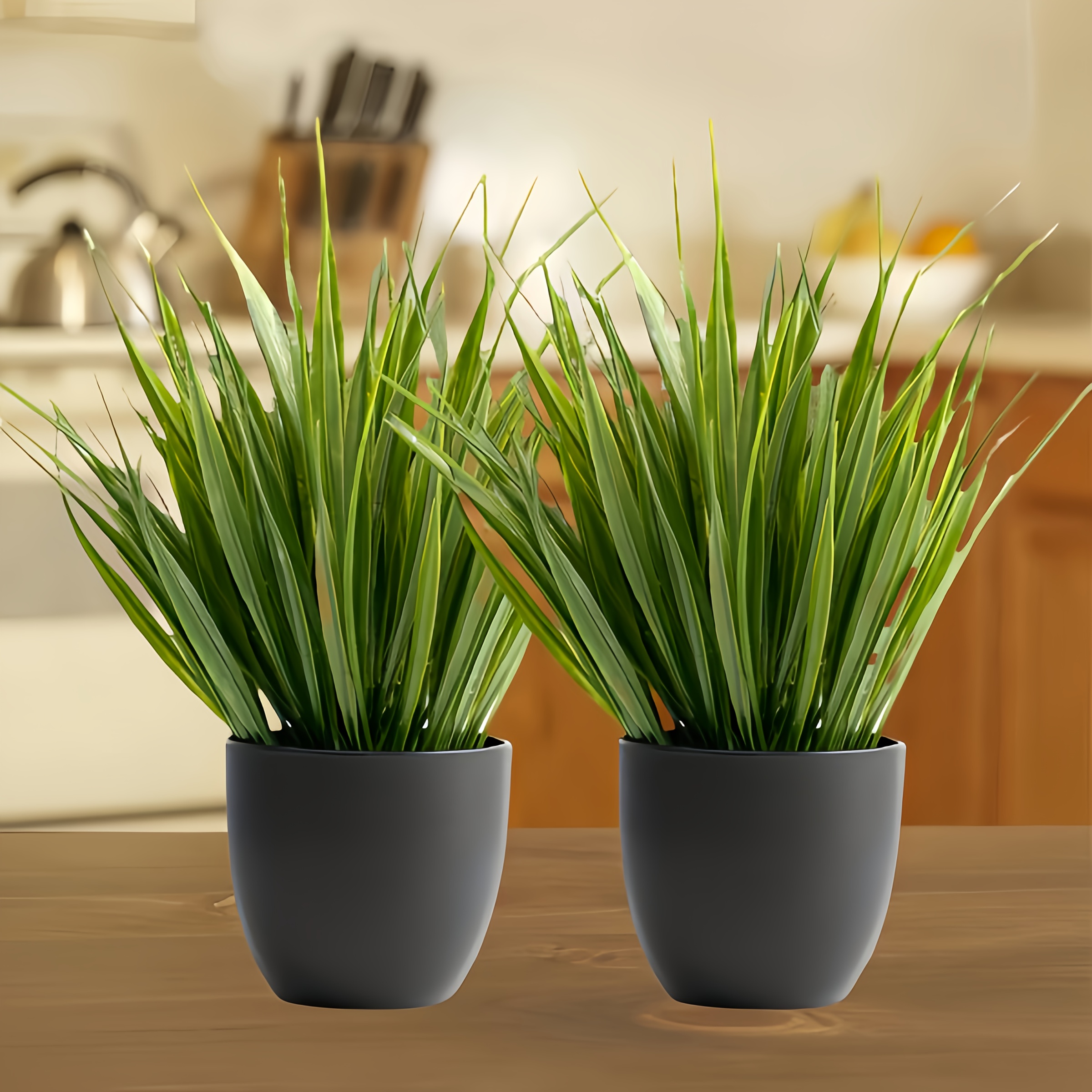 2pcs Lifelike Artificial Green Plants Potted Durable, Maintenance-Free and UV-Resistant Artificial Greenery Suitable for Indoor/Outdoor Decoration, Perfect for Home and Office, Farmhouse and Garden, Four Seasons Decorative Artificial Plant, Home Aesthetic