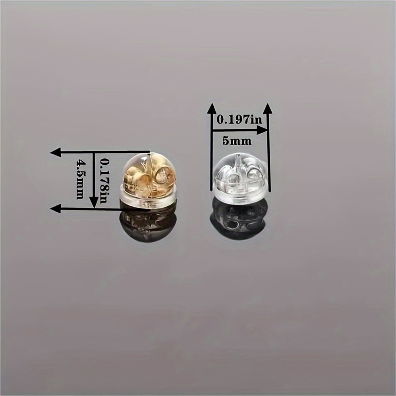 10pcs Silicone Ear Stud Back Plug Earrings Pin Backs, Hypoallergenic Semi-circular Hamburger Ear Plug Jewelry Accessories Safety Earrings Pin Backs Accessories