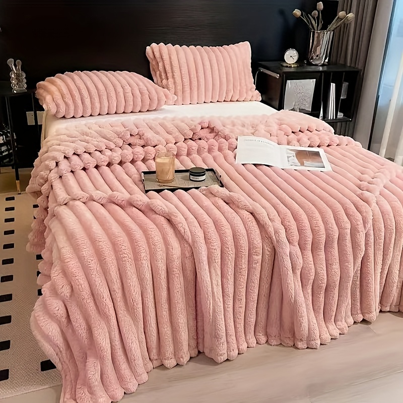 TEMU Couverture 1 pièce en flanelle chaude et confortable avec cordon de serrage - Décoration de fêtes , douce et confortable - Plaid et chaud toutes