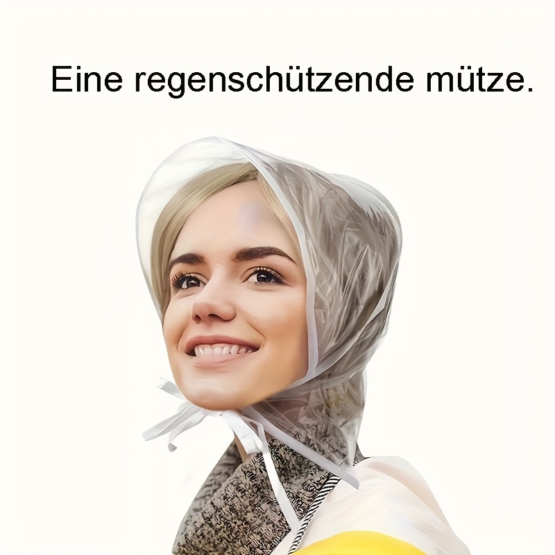 pvc wasserdichte regenkappe, 1 stück unisex transparente regenhaube, atmungsaktiver winddichter haarschutzhut, handwaschbar professionelle chemische reinigung, gewebte handwerkskunst, keine federn,   für unelastische haartypen