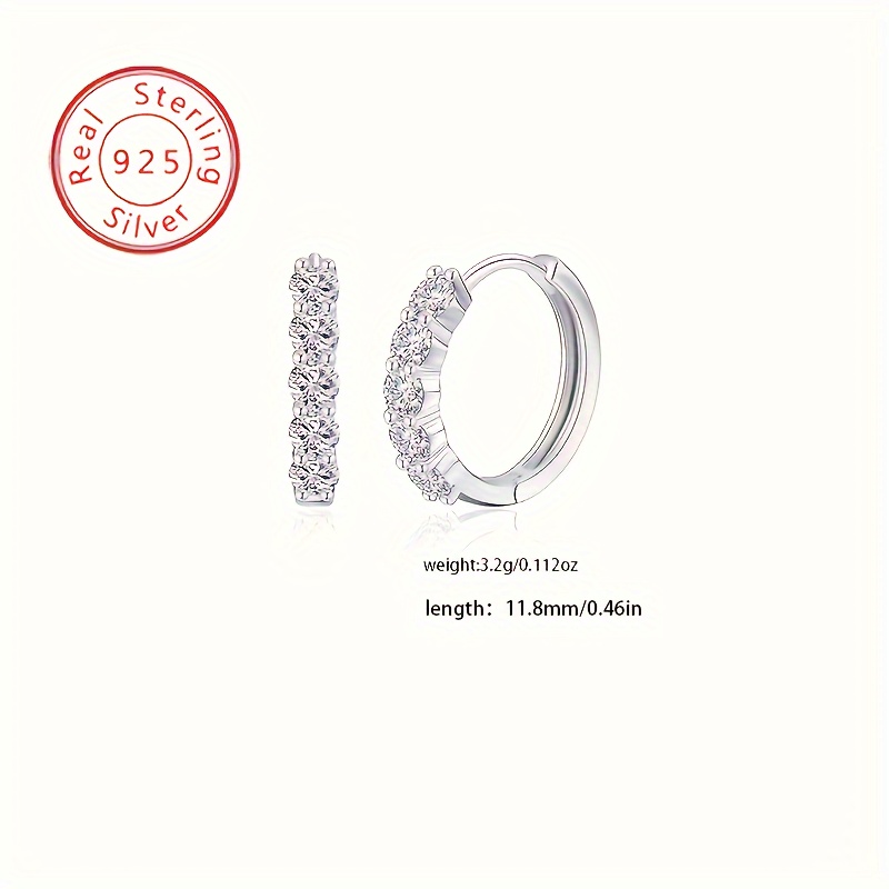   earrings 925 sterling silver 5   diamonds set   with elegant gift box   for man wife girlfriend mother daughter   for birthdays anniversaries valentines day any holiday Product details 0