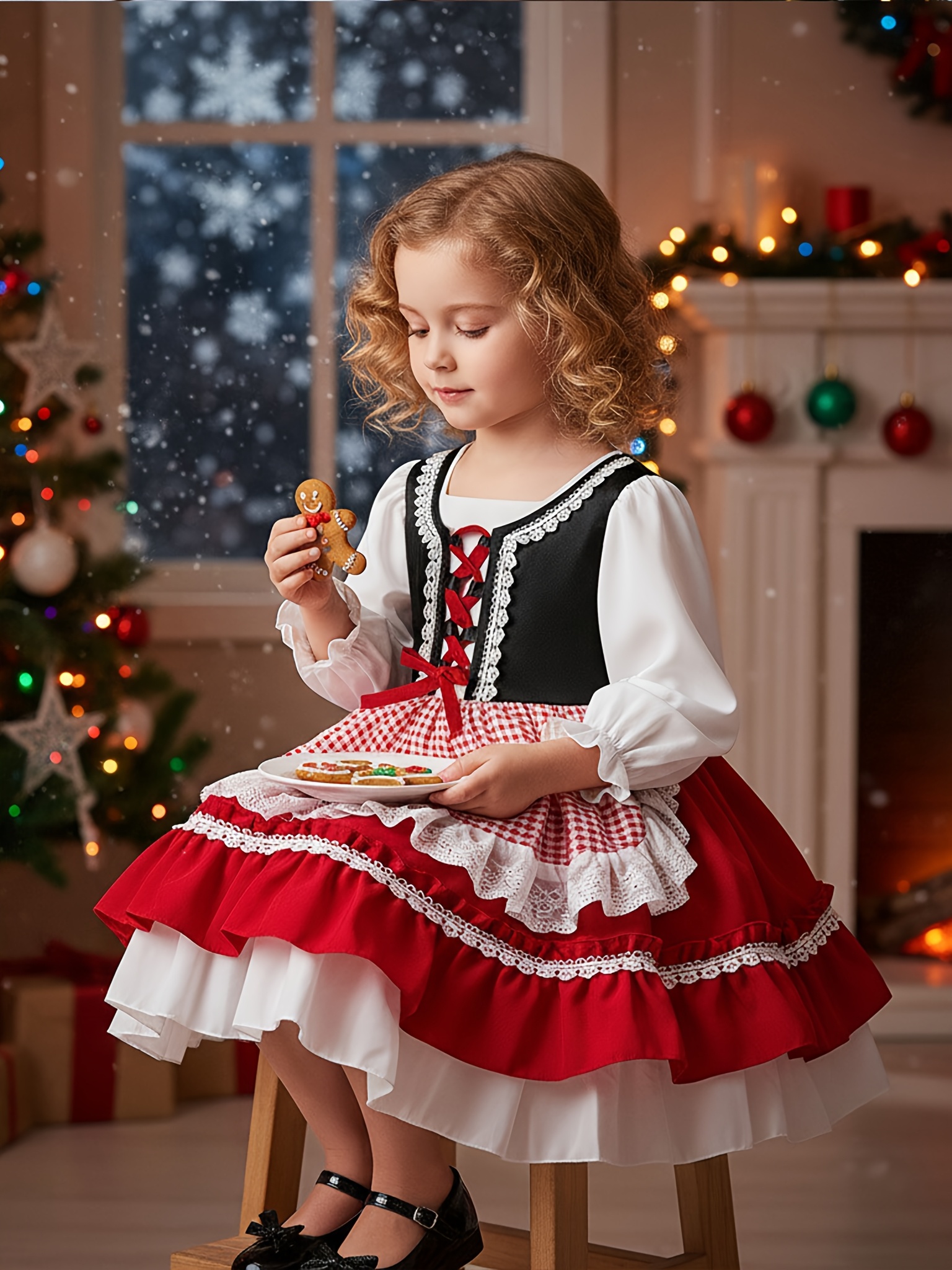 white christmas dresses Girl Christmas Dress Baby Girl Dress Toddler Prom Dress Princess Red Sequin Long Sleeve Puffy Dress, Red(Winter Style) / 4-5 Years (120cm)