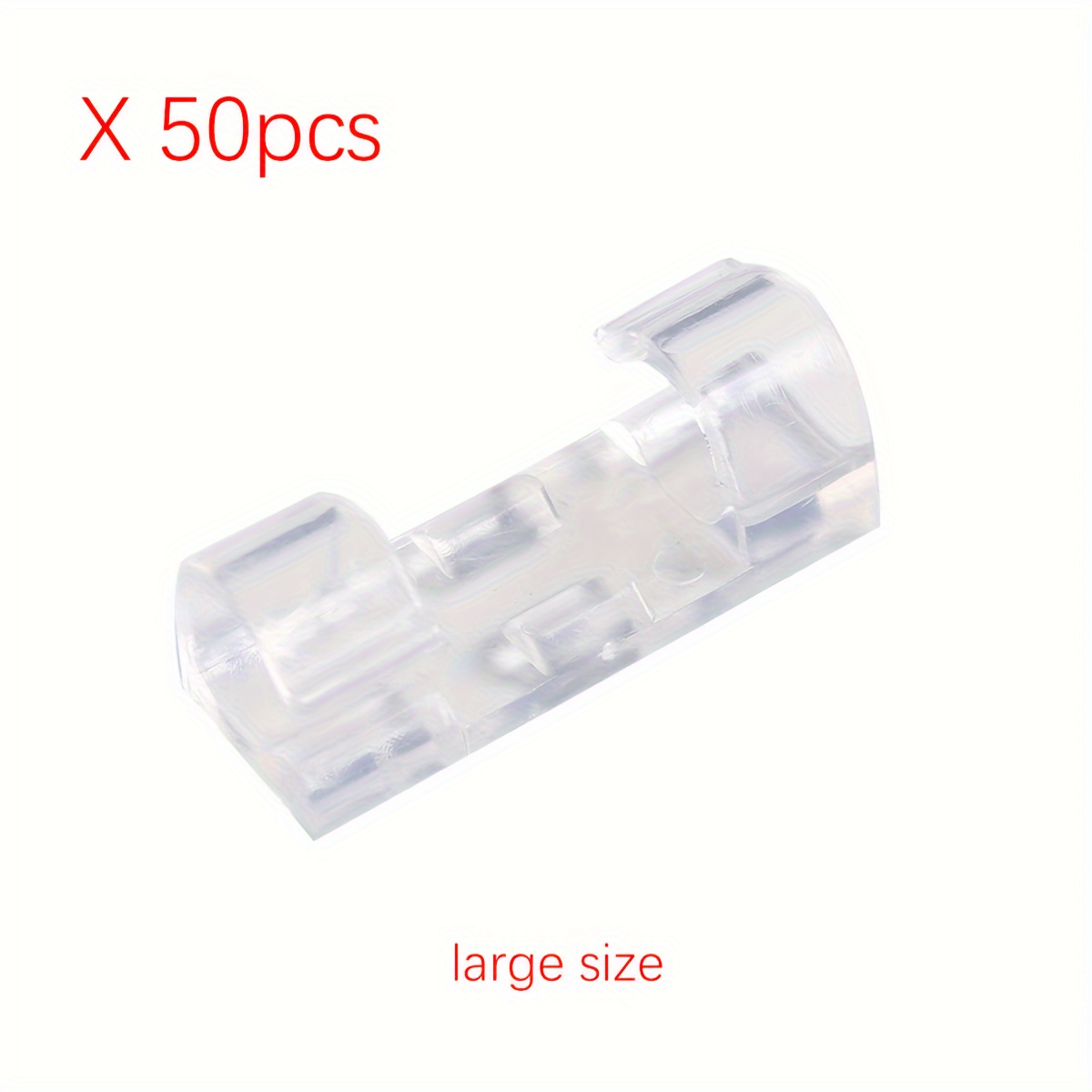 TEMU 50pcs Cable Management Clips - Self-adhesive Wire Organizers, Plastic, No-drill Installation, For Desk & Office Cable Organization, Durable