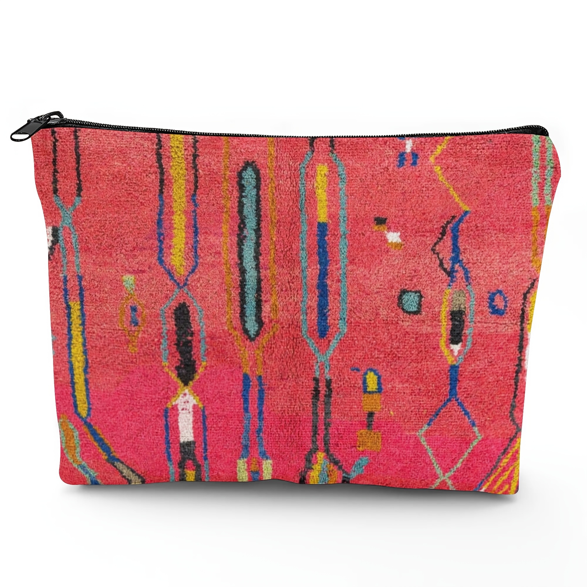 TEMU Traditional Moroccan Berber Carpet Travel Makeup Bag, Suitable For Weekend Trips And Short , Fashionable Organizer