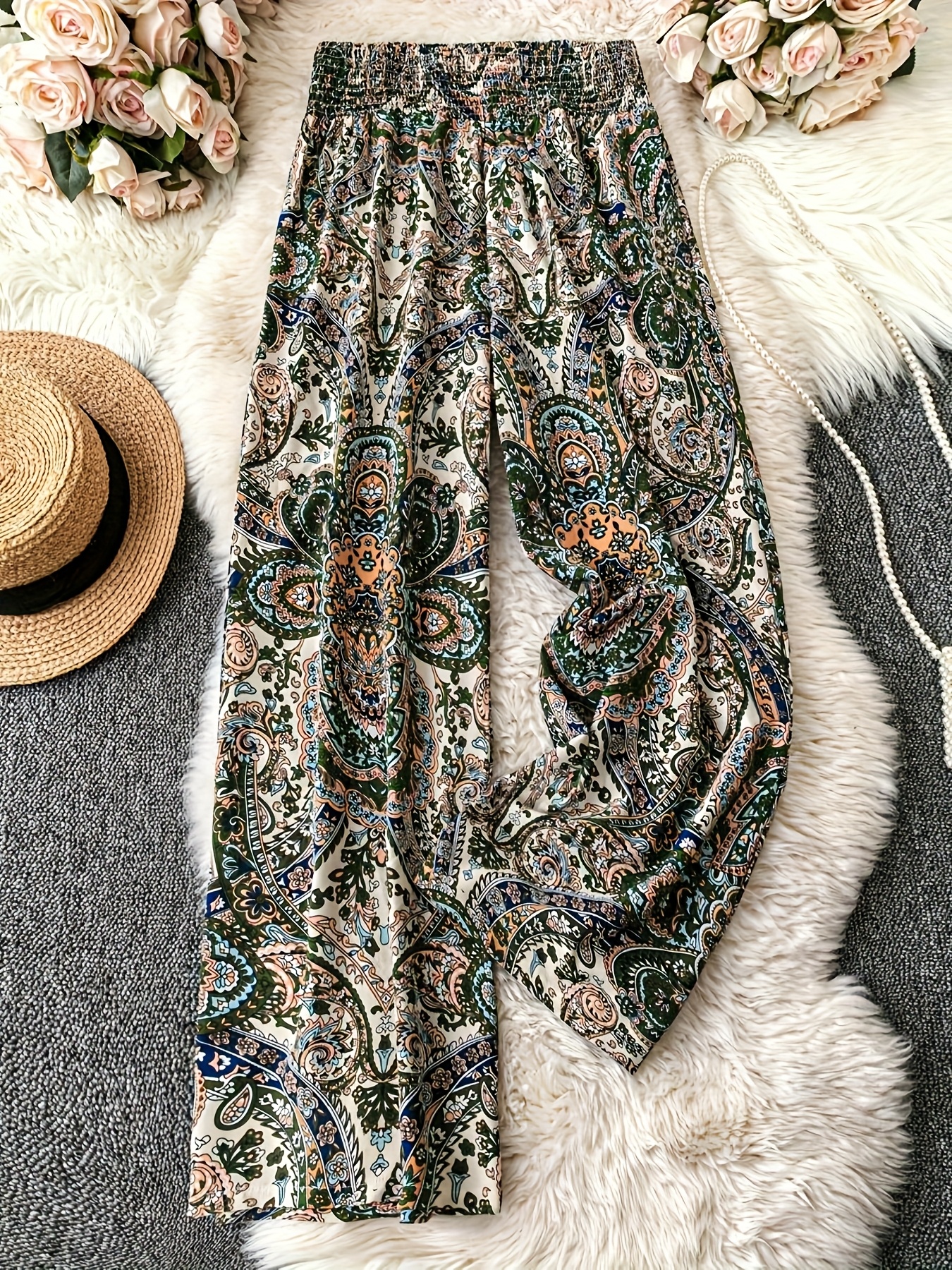 floral print pants sold on Temu United States
