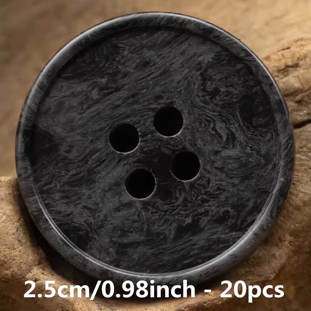 E-shop 20 Stück Runde Resin-Knöpfe, Nähknöpfe, Mantelknöpfe, DIY Dekorative Knöpfe für Basteln, Knöpfe für Kleidung, Nähen & Strickzubehör (Größe: 1,5