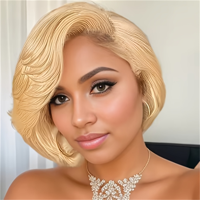 VARCILY Femme 150% Densité Perruque Courte Ondulée Bouclée, 20.32 cm Cheveux Humains Brésiliens Remy, 13*4 HD Lace Front, Pre Plucked avec Baby Hair, Perruque Pixie Cut Sans Colle pour un Look Naturel