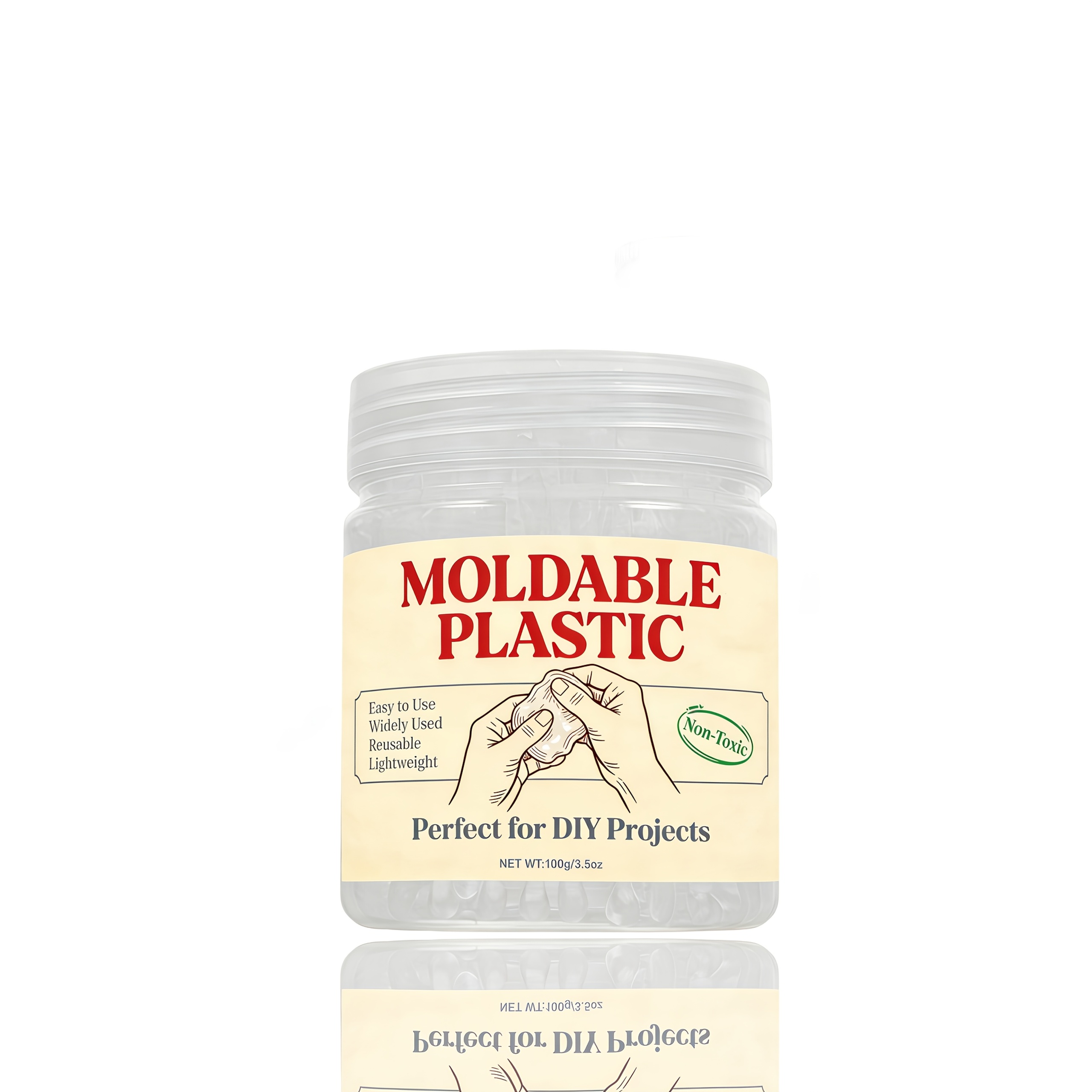 E-shop 7OZ/3.5OZ FORMBARE KUNSTSTOFF-Perlen - Transparente, wiederverwendbare thermoplastische Perlen, geeignet für Schmuckherstellung und