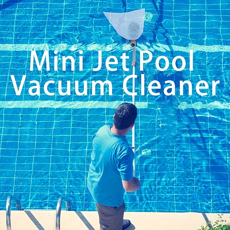 

Portable Mini Pool Jet Vacuum Cleaner With Brush & Bag - Durable, Easy-to-use For Above & In-ground Pools, Blue