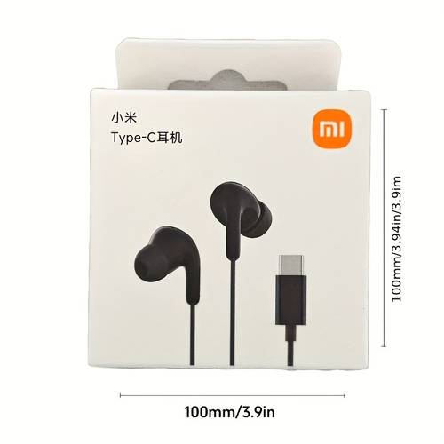 photo de l'article écouteurs filaires xiaomi type-c, son hifi numérique, écouteurs -auriculaires avec micro et du volume, réduction du bruit pour appels clairs, avec les smartphones , noir