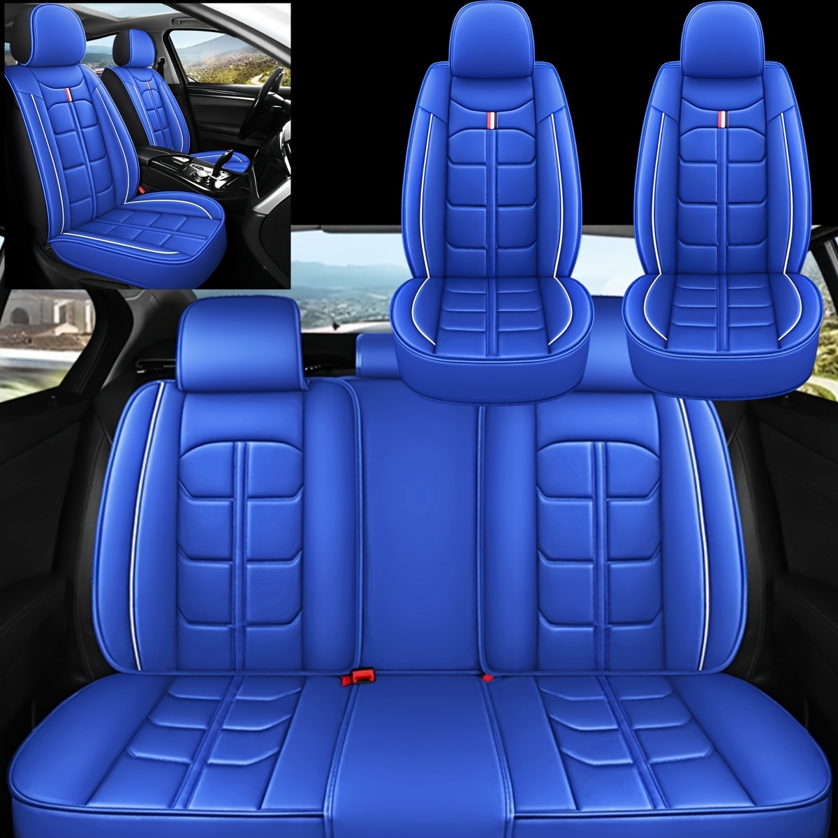 TEMU New Pu Leather Car Seat Covers