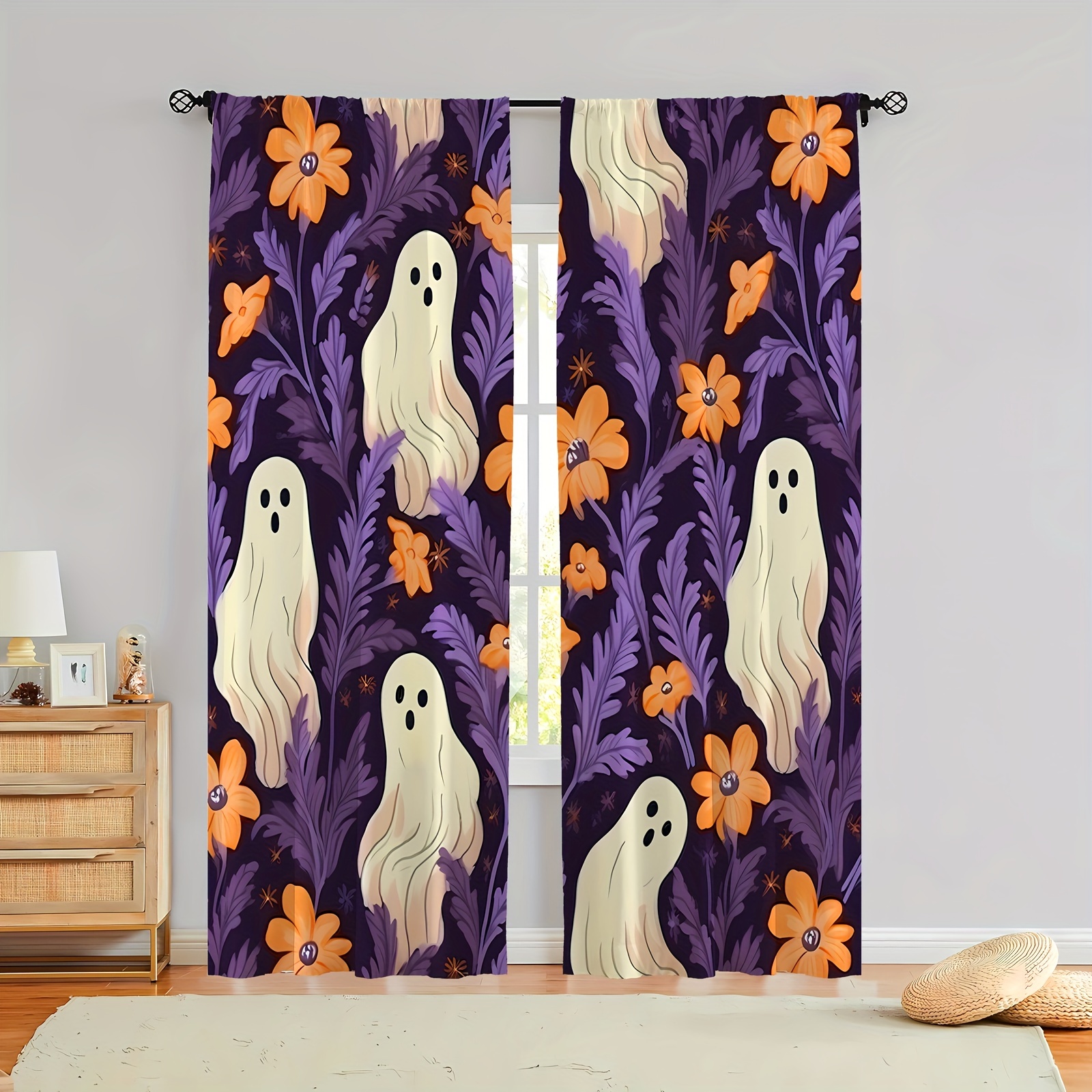 

2pcs - Rod Curtains - , Cat , , Decorative Polyester Panels For , , Study - Décor