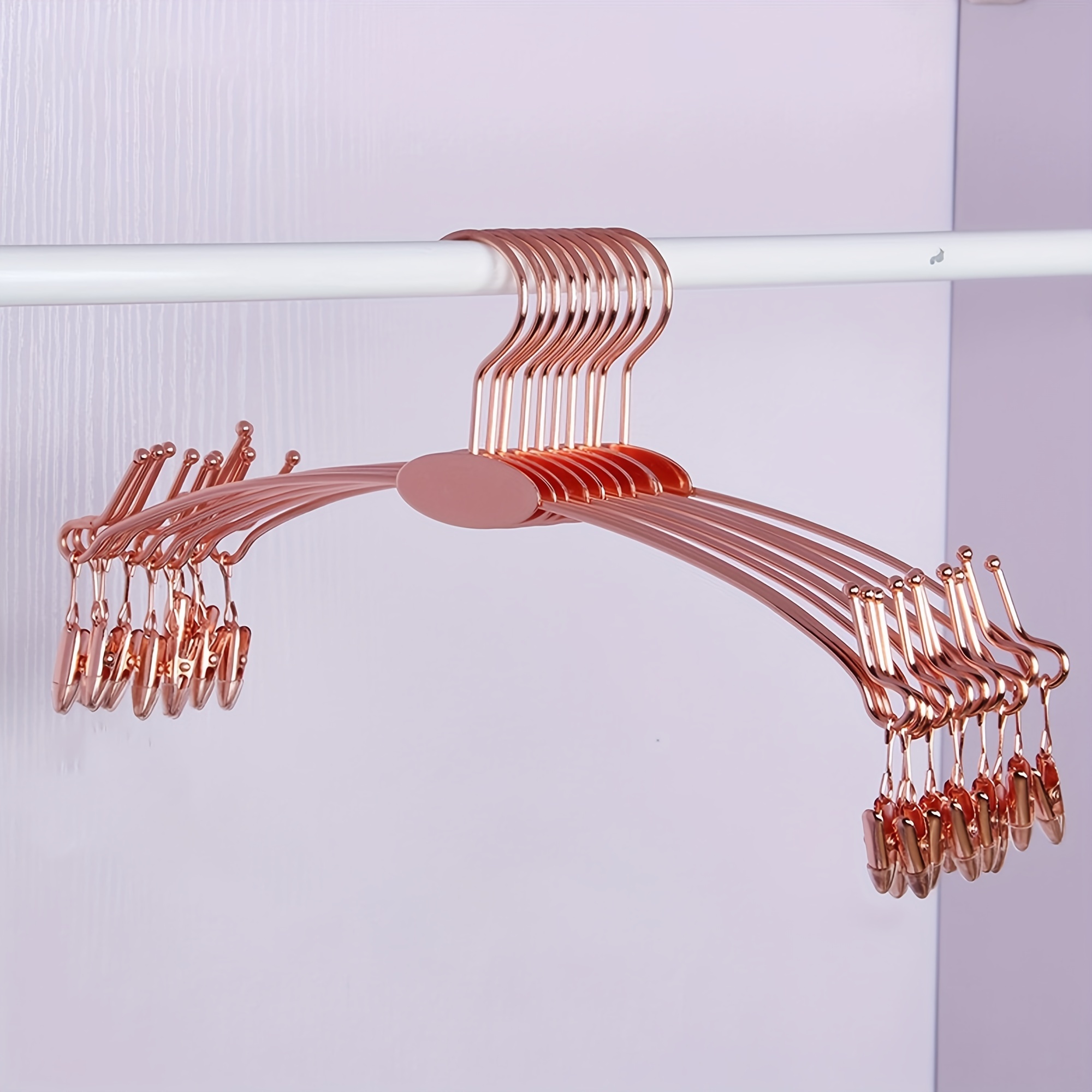 

Metal Underwear Bra Rack, Durable Pants Clothes Hangers With Clips, For Display, 10pcs
